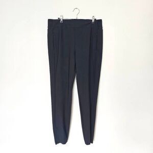 Athleta Pintuck Pant Women's Size 16 Tall Black Elastic Waist Ankle Zip Athleisu